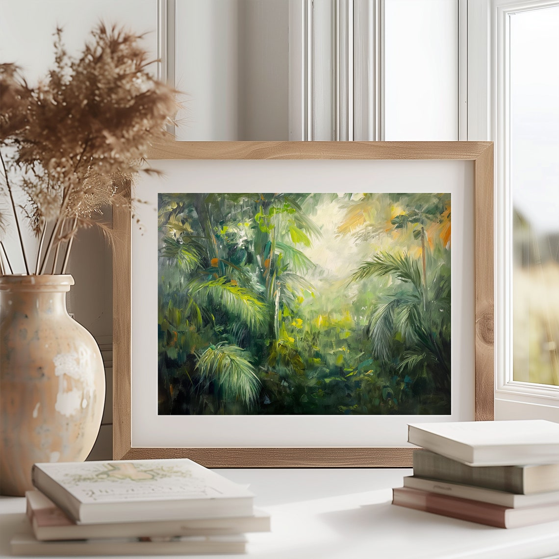 Rainforest Canopy At Dawn Art Serene Jungle Scene Lush Nature Landscape Tranquil Tropical Decor Rustic Wall Art 895 - Image 2