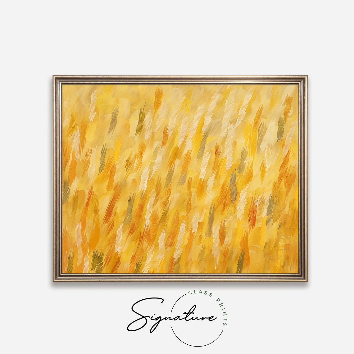 Golden Wheat Field Abstract Brushstroke Minimalist Art Poster - Image 4