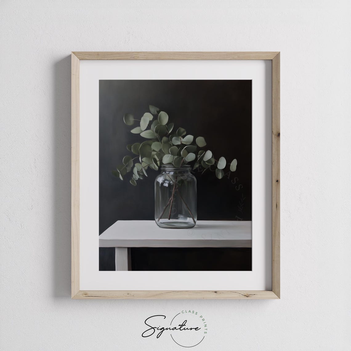 Eucalyptus Sprigs In Glass Jar Moody Minimalist Botanical Poster - Image 3