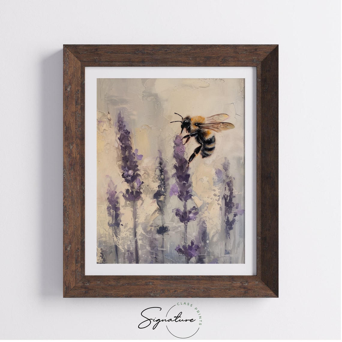 Bumblebee On Lavender Flowers Botanical Insect Painting Poster - Image 4