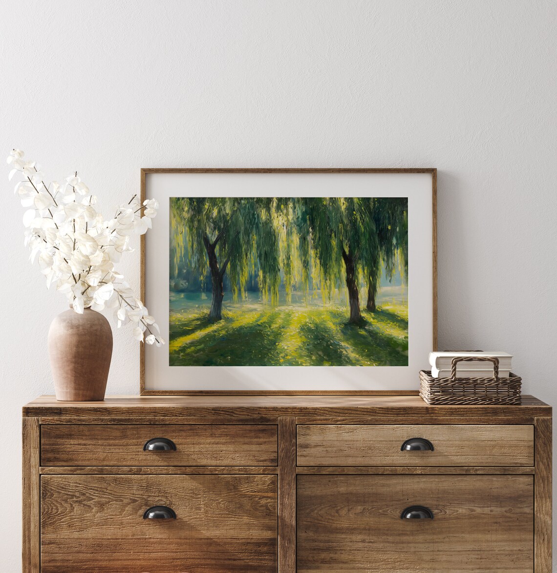 Willow Tree Painting, French Meadow Landscape Art - Image 3