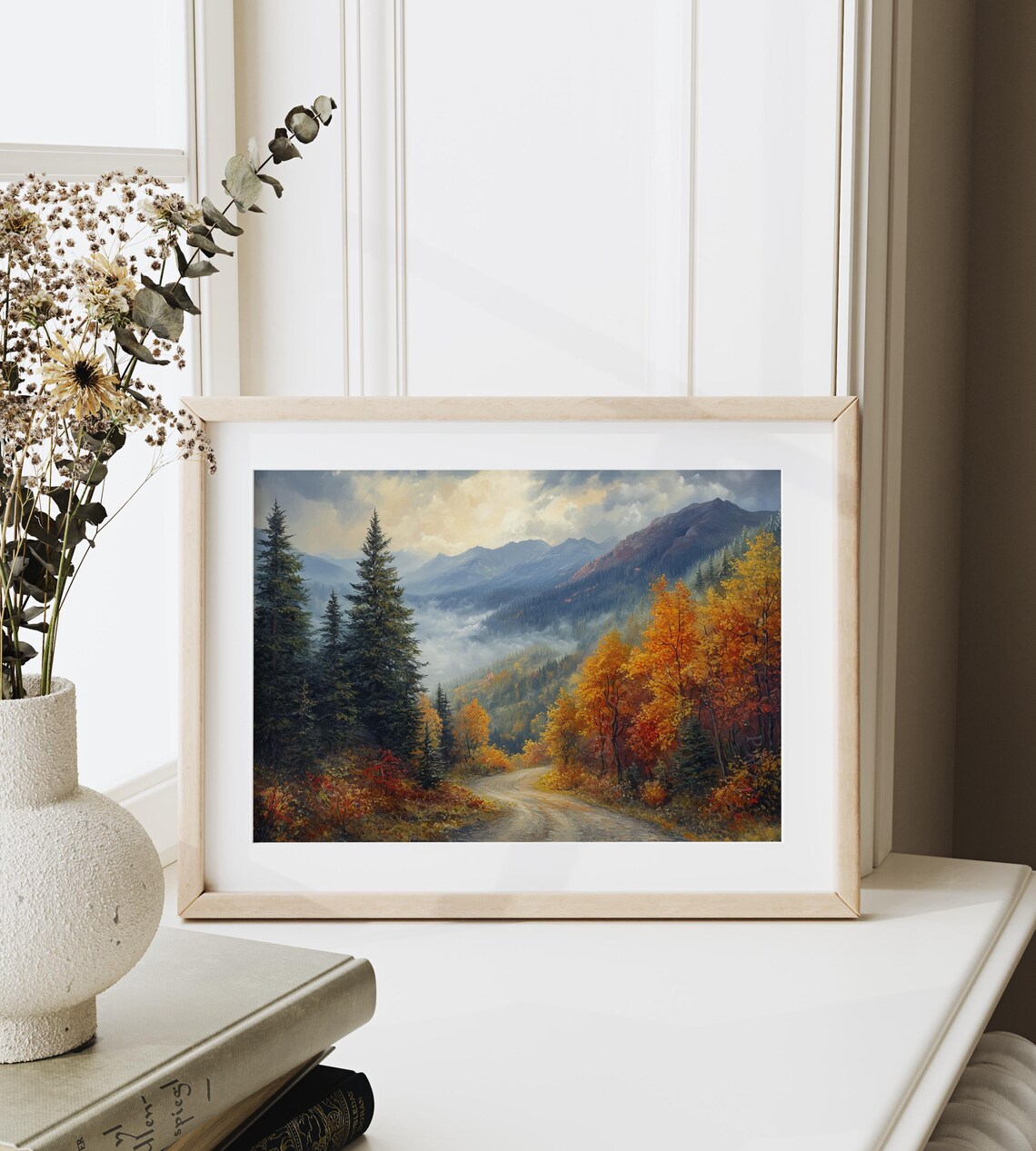 Moody Autumn Mountain Path Vintage Fall Landscape - Image 6