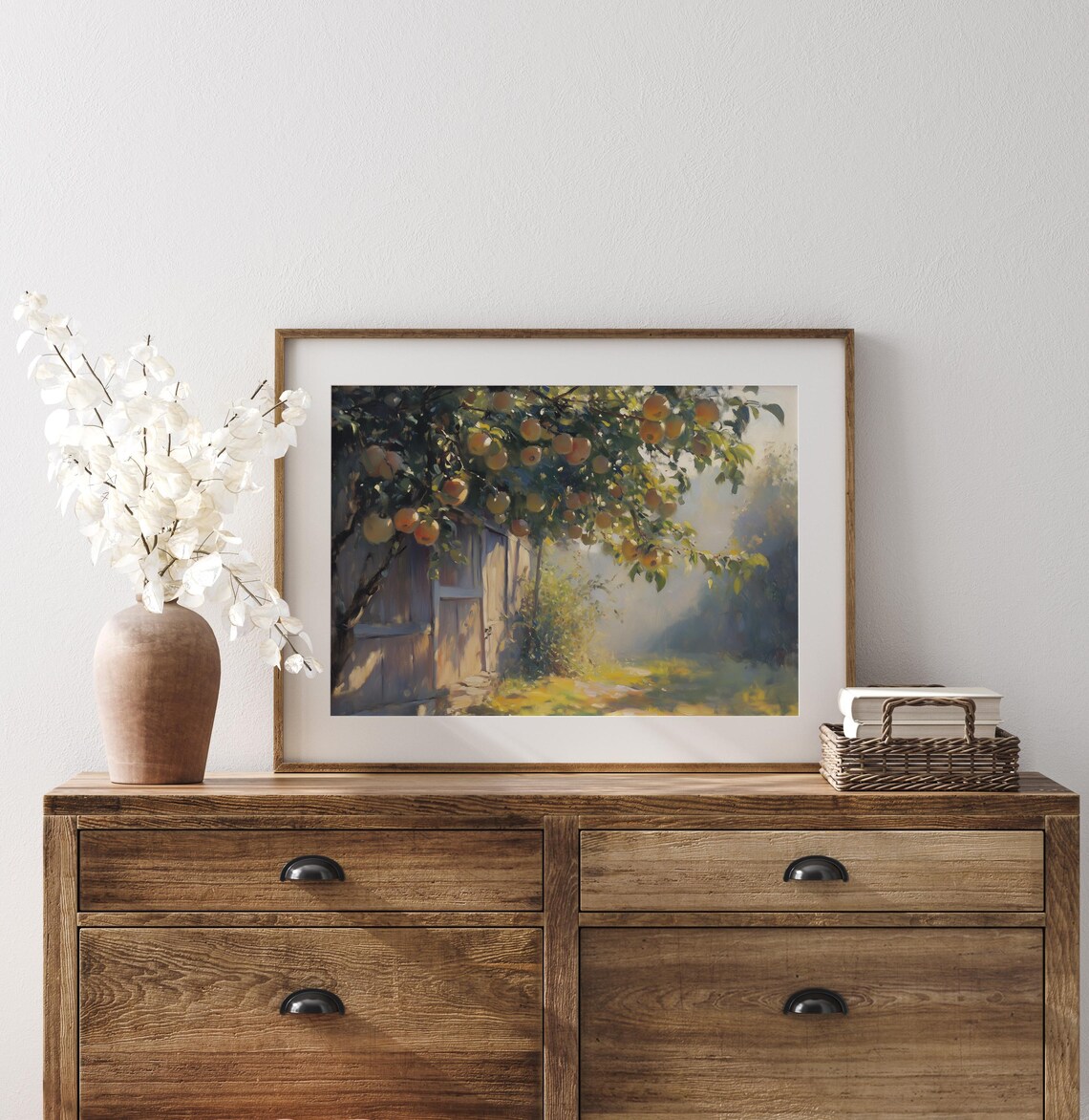 Sun Ripened Fruit Hanging Above a Rustic Barn Door on a Crisp Morning Poster - Image 3