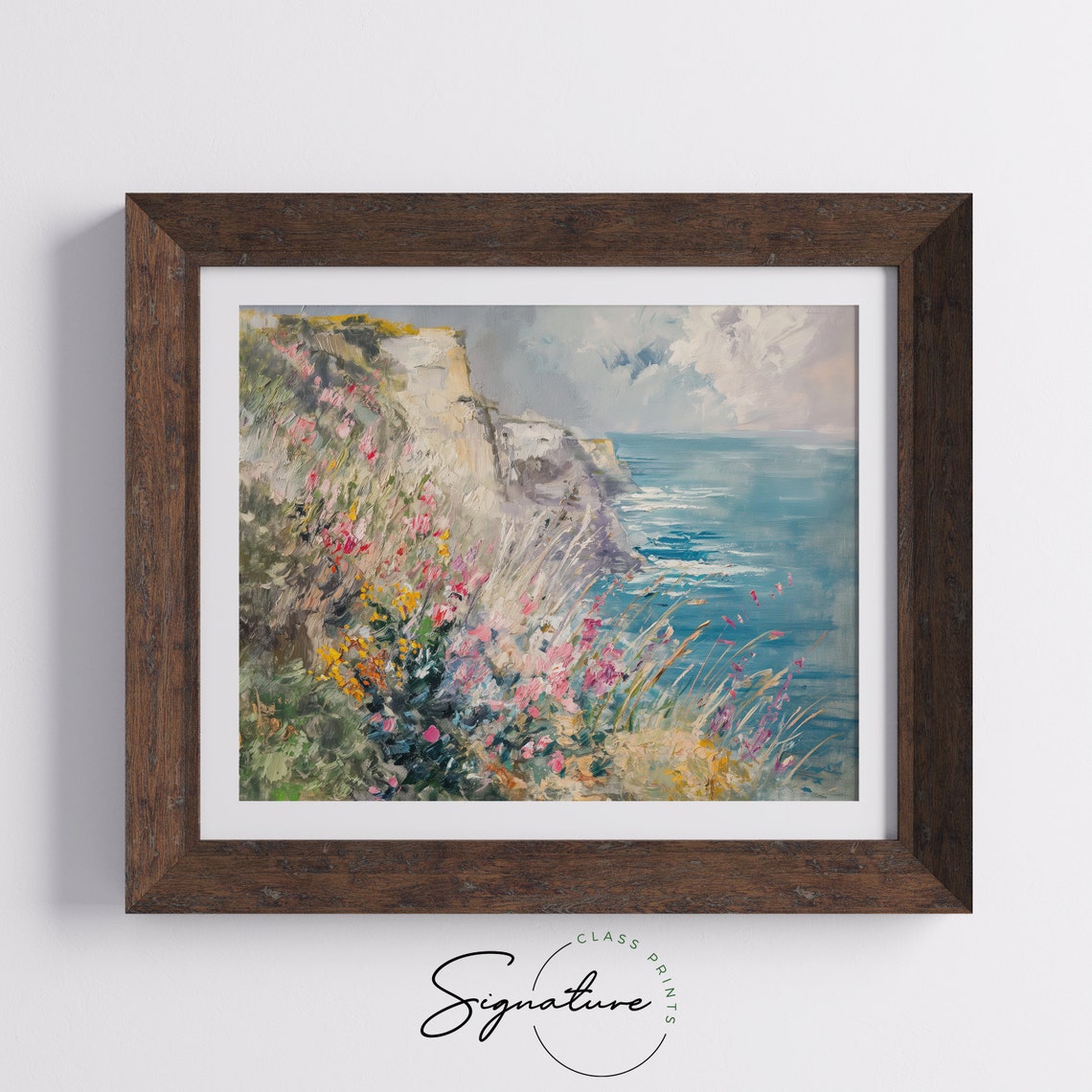 Monet Cliff Walk At Pourville Coastal Wildflower Scene Art Poster - Image 5