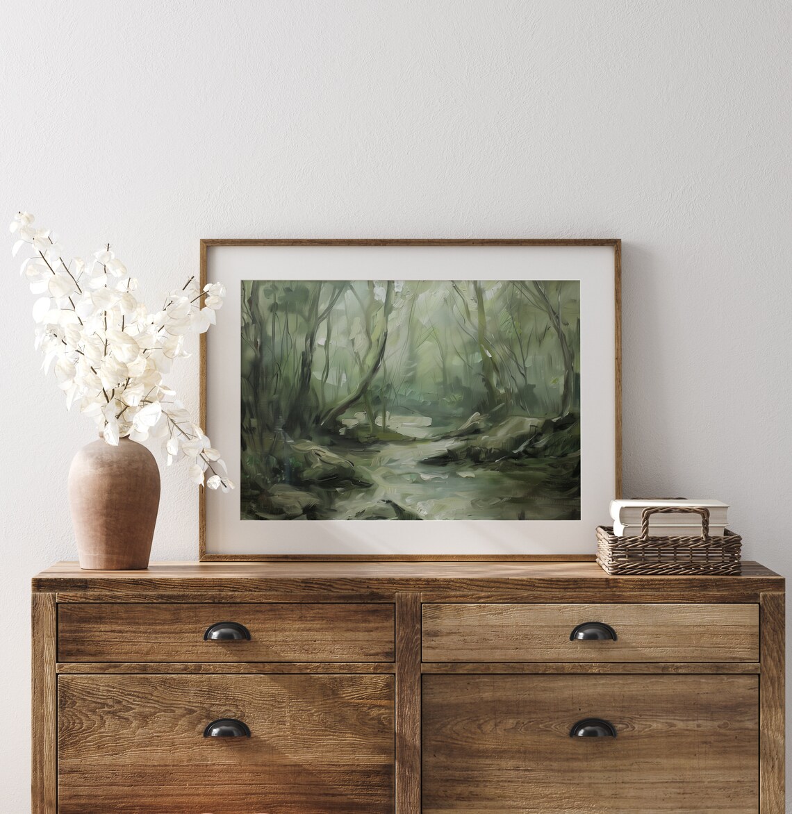 Forest Stream Art Print, Rustic Woodland Nature Scene - Image 3