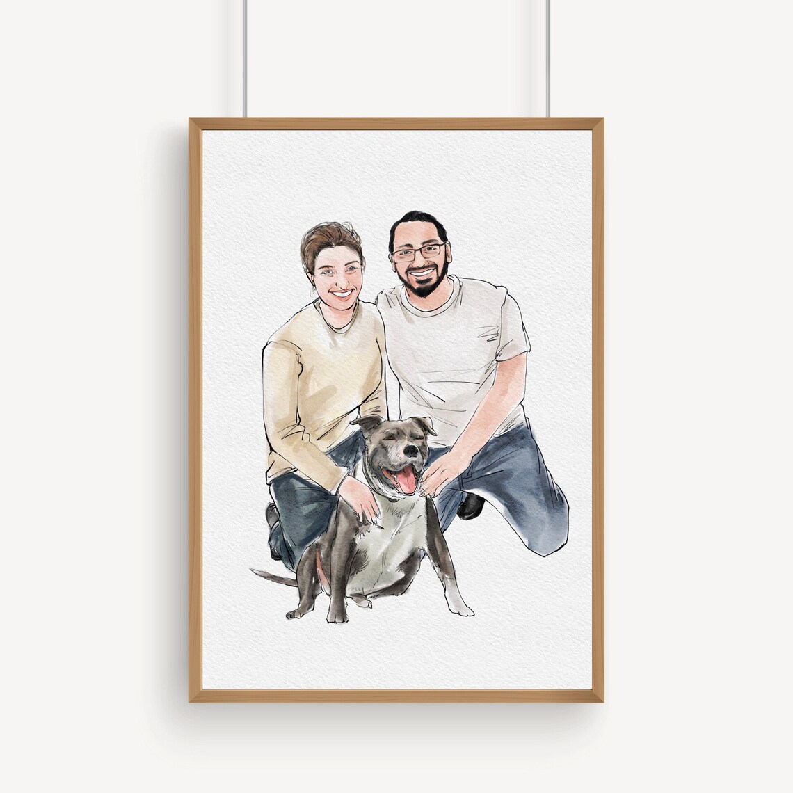 Custom Watercolour Pet Portrait From Photo Print
