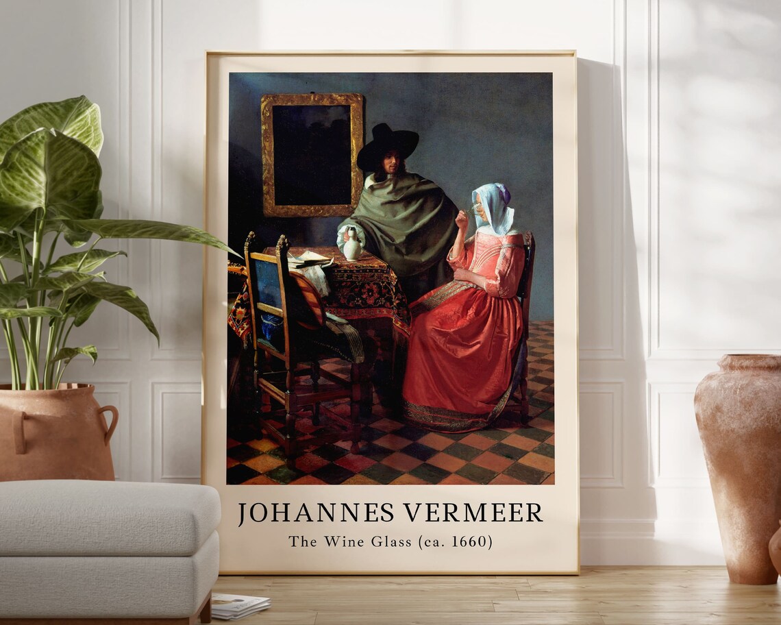 Johannes Vermeer The Wine Glass Art Print