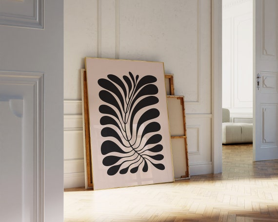 Abstract Botanical Wall Art Moody Botanical Print Neutral Botanical Wall Art Wavy Floral Wall Art Boho Wall Flower Print Matisse Print