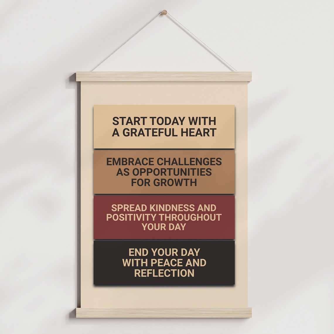 Start Today With A Grateful Heart Daily Affirmation Typography Poster - Image 4