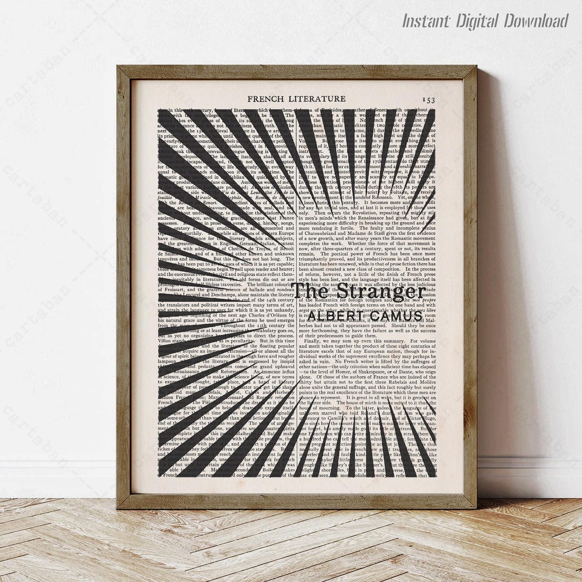 Albert Camus The Stranger Sunburst Literary Dictionary Art Poster