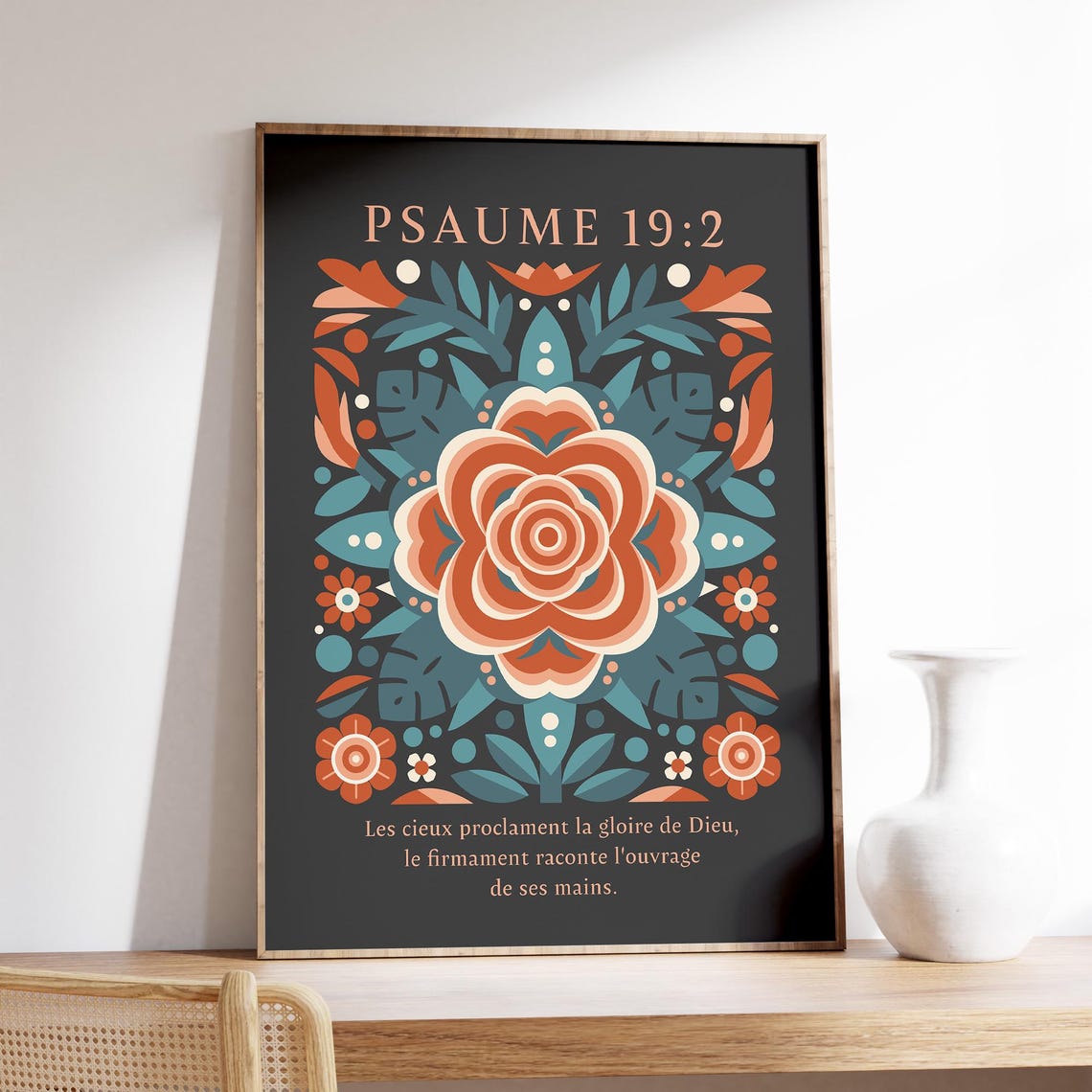 Psaume 19 2 French Psalm Dark Folk Floral Scripture Wall Poster - Image 5