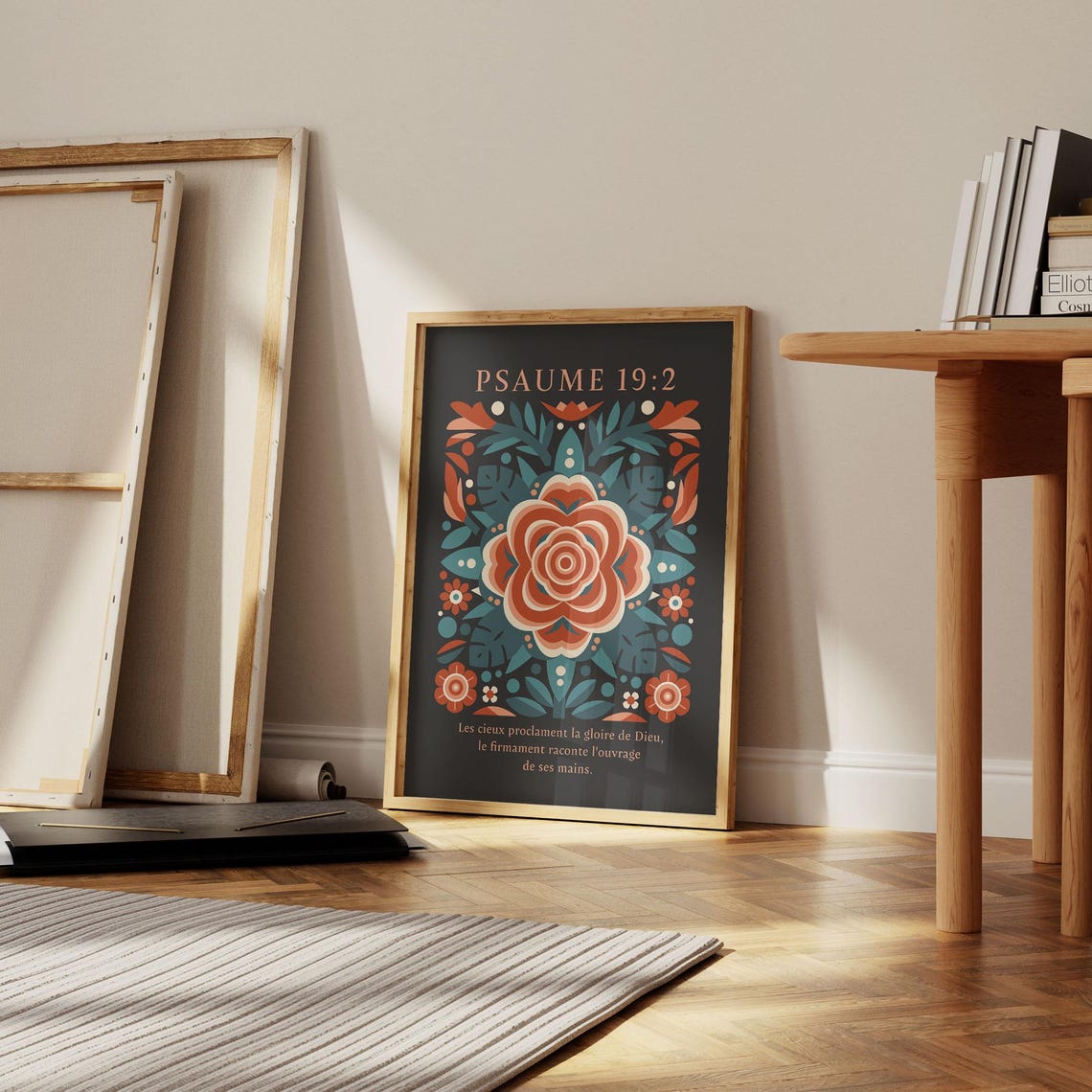 Psaume 19 2 French Psalm Dark Folk Floral Scripture Wall Poster - Image 3