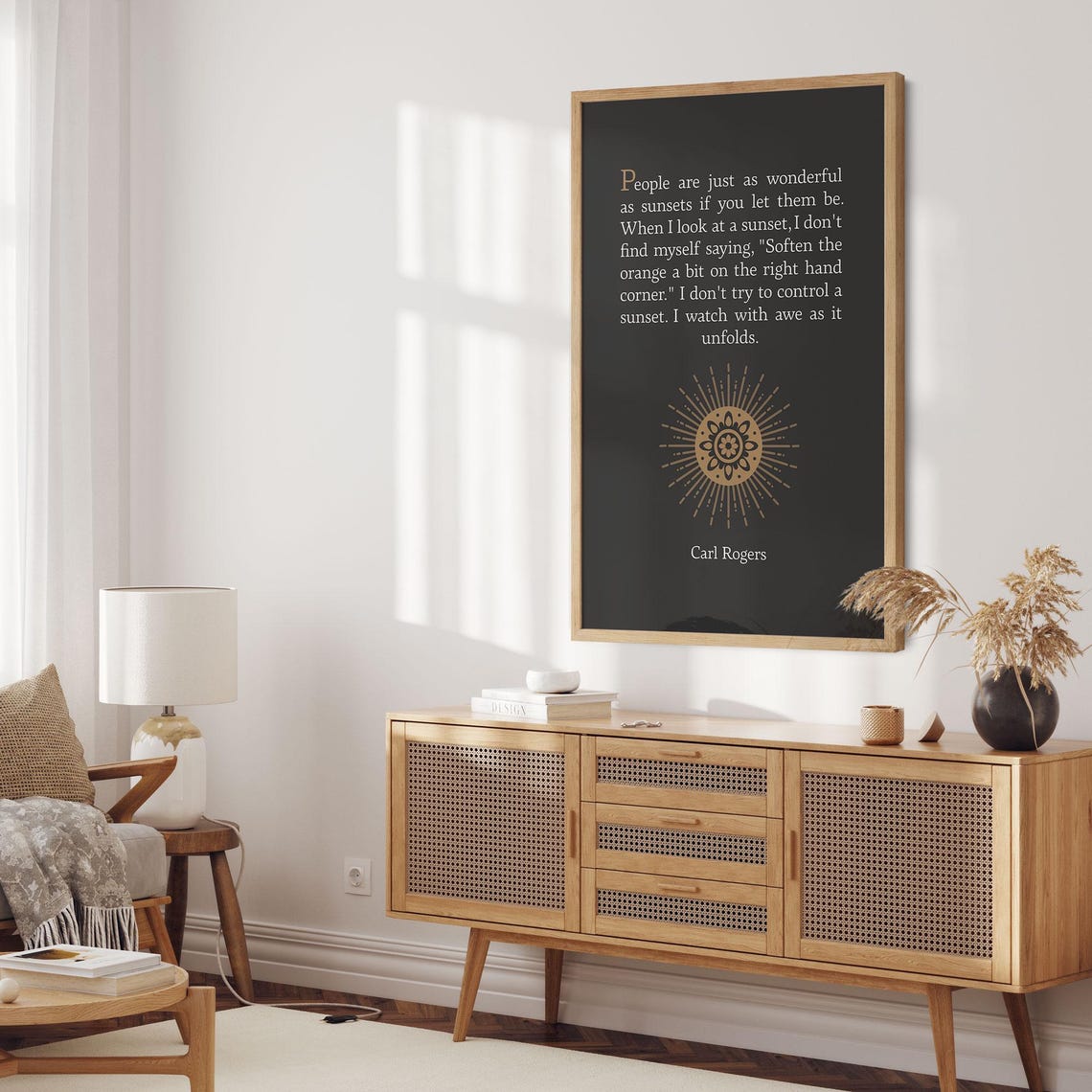 Carl Rogers Quote People Are Just As Wonderful As Sunsets Black Poster - Image 4