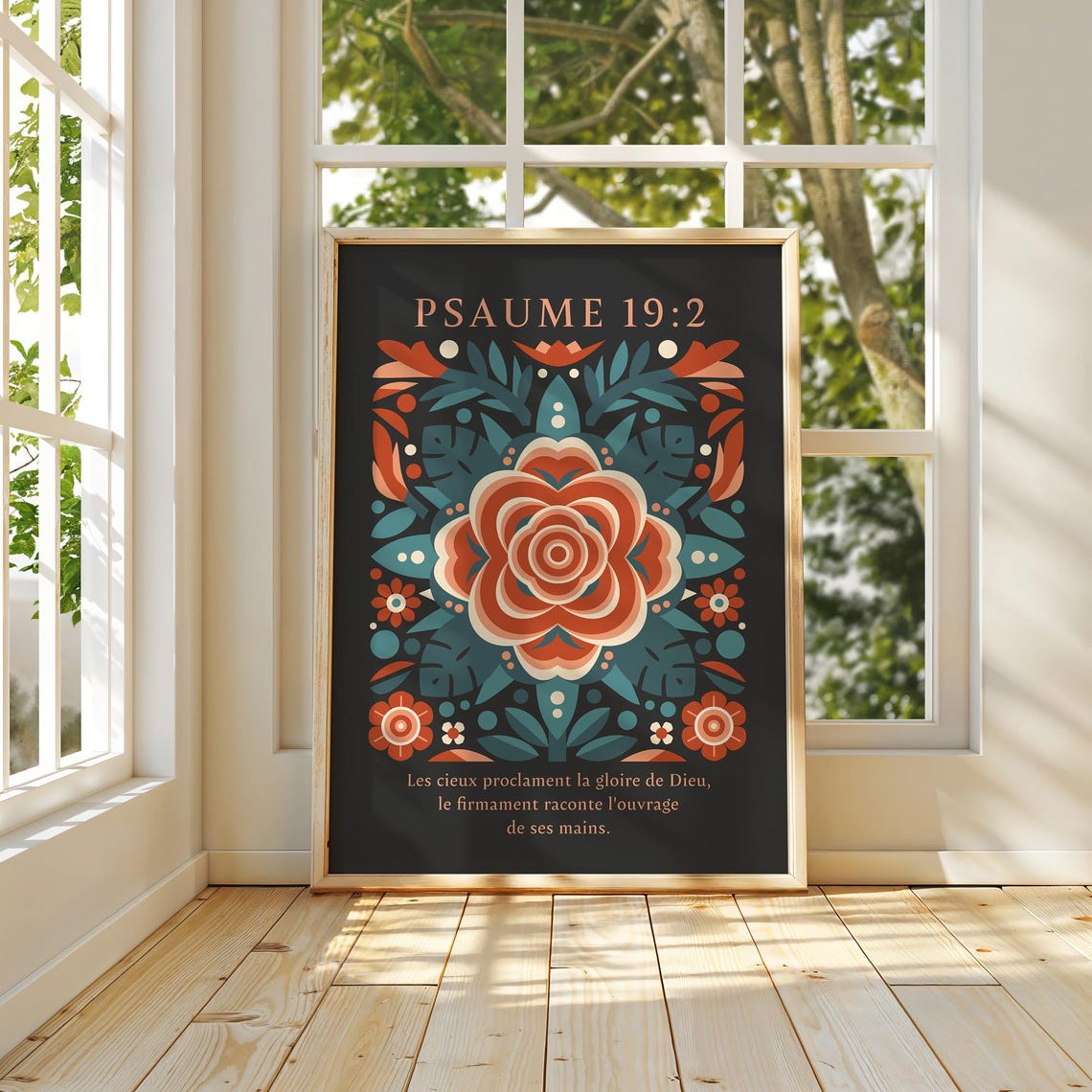 Psaume 19 2 French Psalm Dark Folk Floral Scripture Wall Poster - Image 4