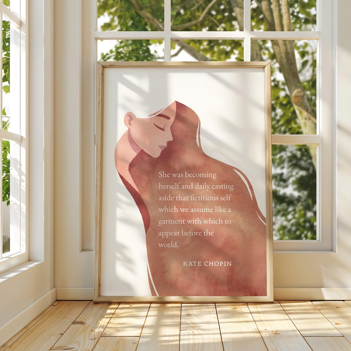 Kate Chopin Becoming Herself Terracotta Woman Silhouette Art Poster - Image 5