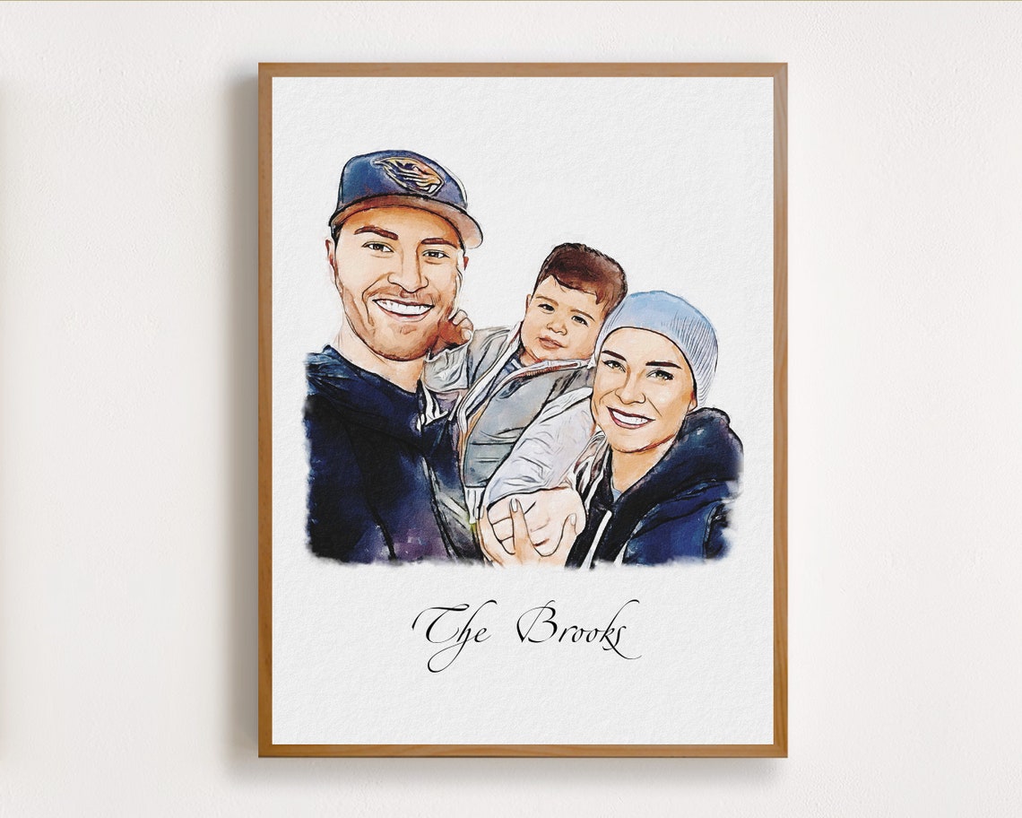 Watercolor Portrait From Photo Personalised Dad Painting Fathers Day Present For Him From Daughter Wife Family Birthday Art Gift - Image 6