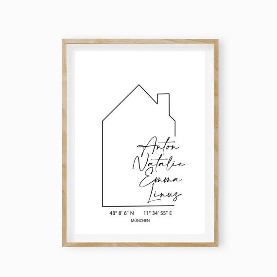Family Picture Personalized Gift For Family Poster Family Coordinates Moving