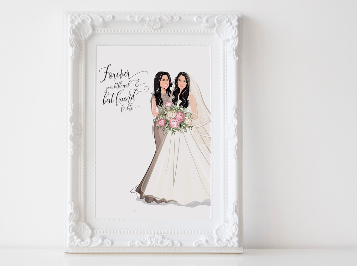 Forever Your Little Girl Mother of the Bride Portrait Wall Art - Image 3
