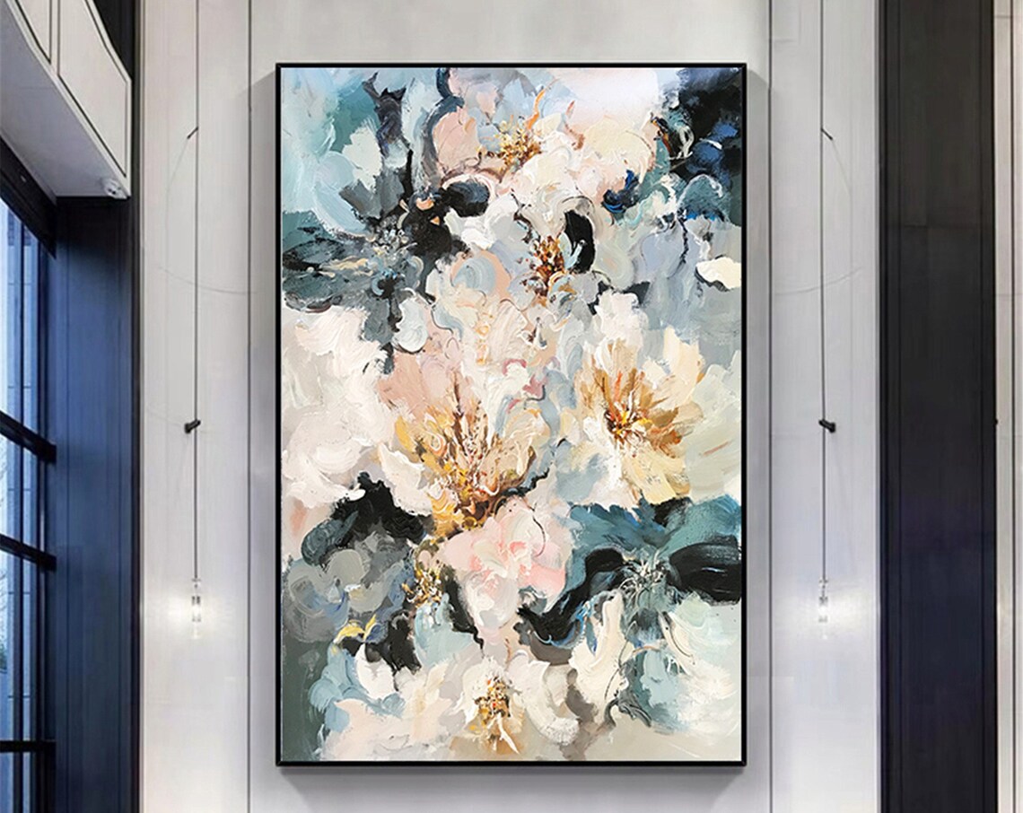 Pink Flower Abstract Wabi Sabi Wall Art Print - Image 3