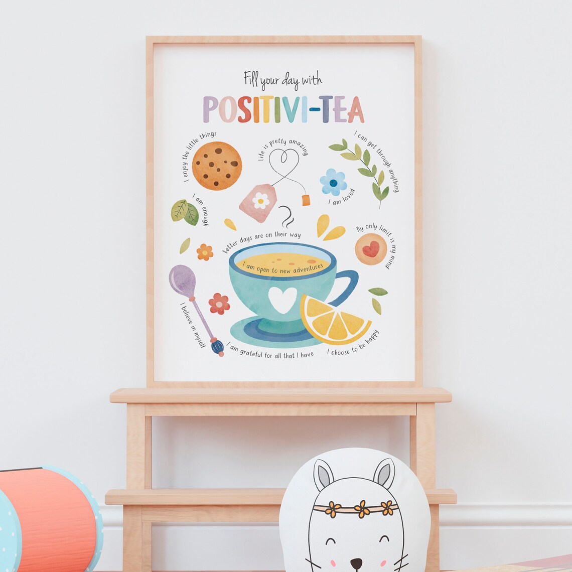 Positivi Tea Positivity Affirmations Poster Print - Image 6