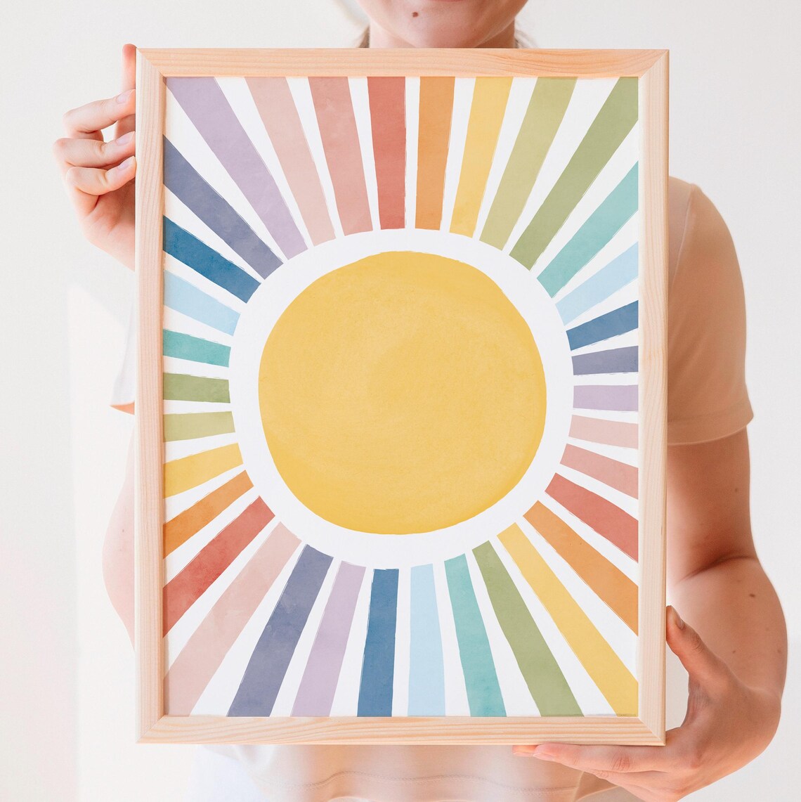 Sun Watercolor Nursery Print, Boho Playroom Decor - Image 7