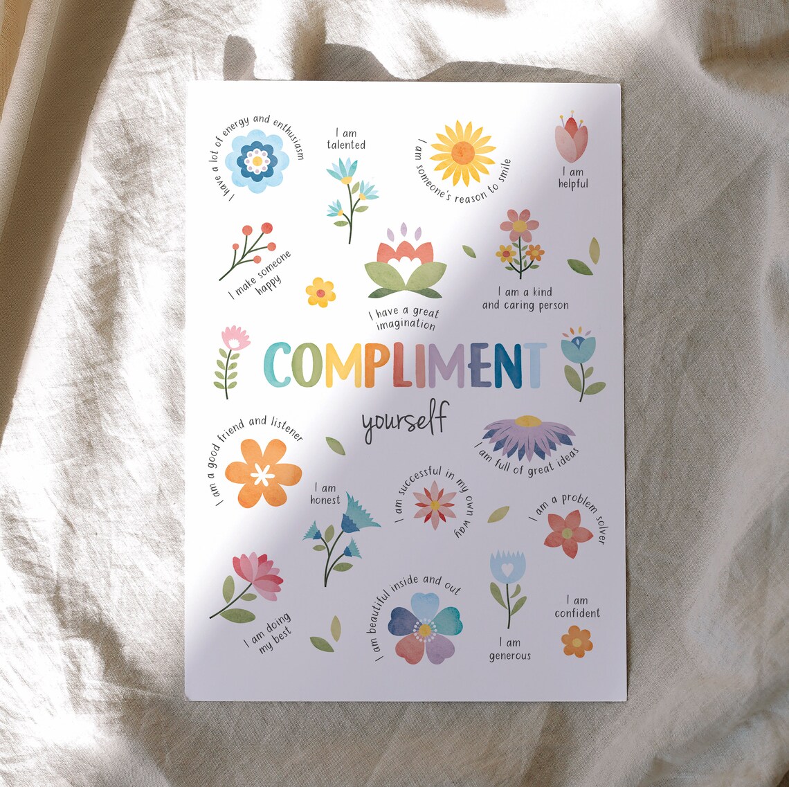 Compliment Yourself Therapy Office Decor Poster - Image 4