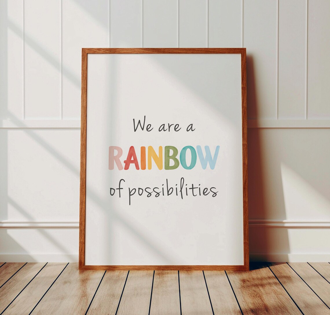We Are A Rainbow Of Possibilities Watercolor Quote Classroom Poster - Image 2