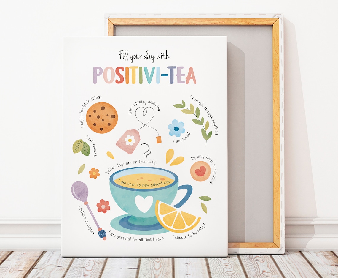 Positivi Tea Positivity Affirmations Poster Print - Image 5