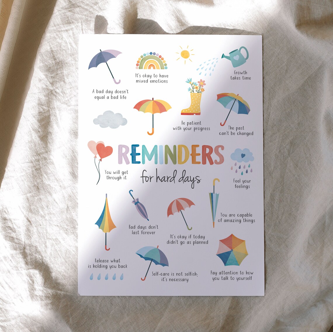 Reminders For Hard Days Therapy Office Art Print - Image 7