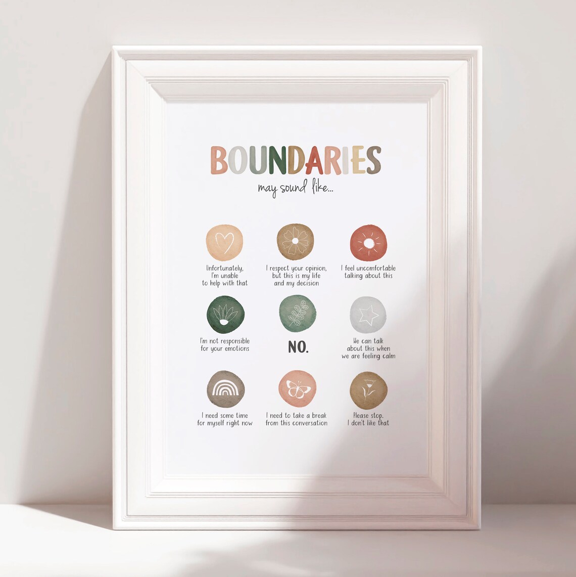 Boundaries Self Respect Therapy Office Poster - Image 3