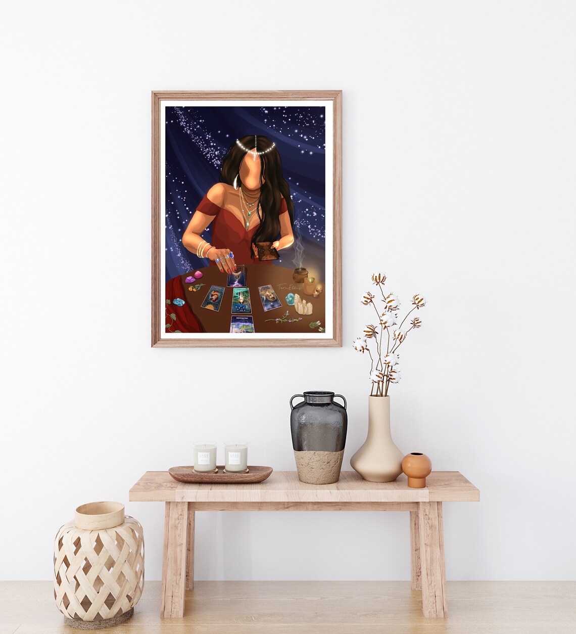 The Tarot Reader Art Print, Witchy Ethereal Decor - Image 2