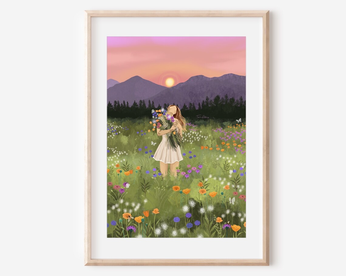 Rewilding Floral Woman Nature Lover Art Print