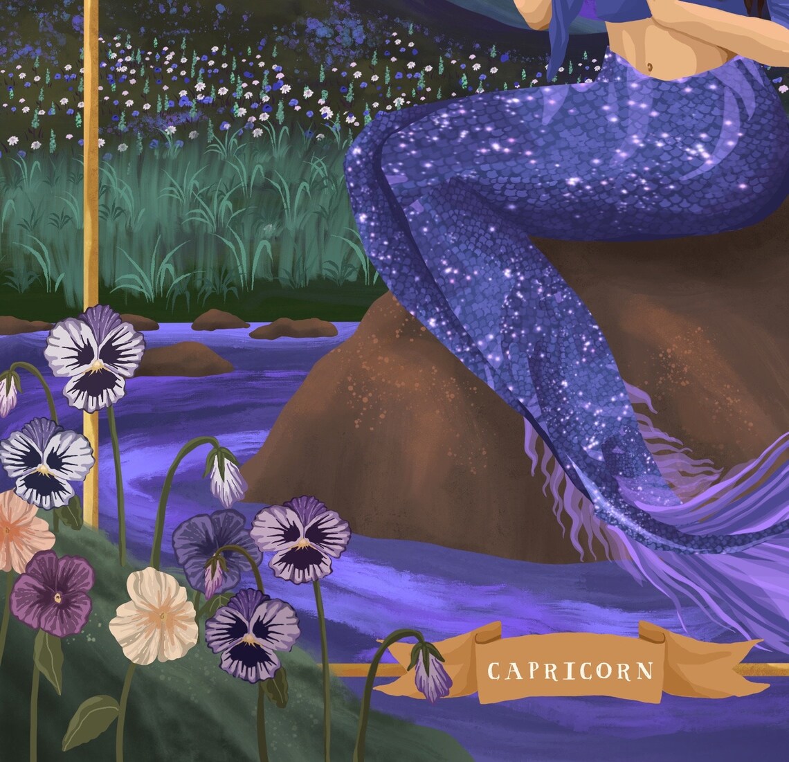 Capricorn Star Sign Zodiac Poster, Ethereal Art Print - Image 3