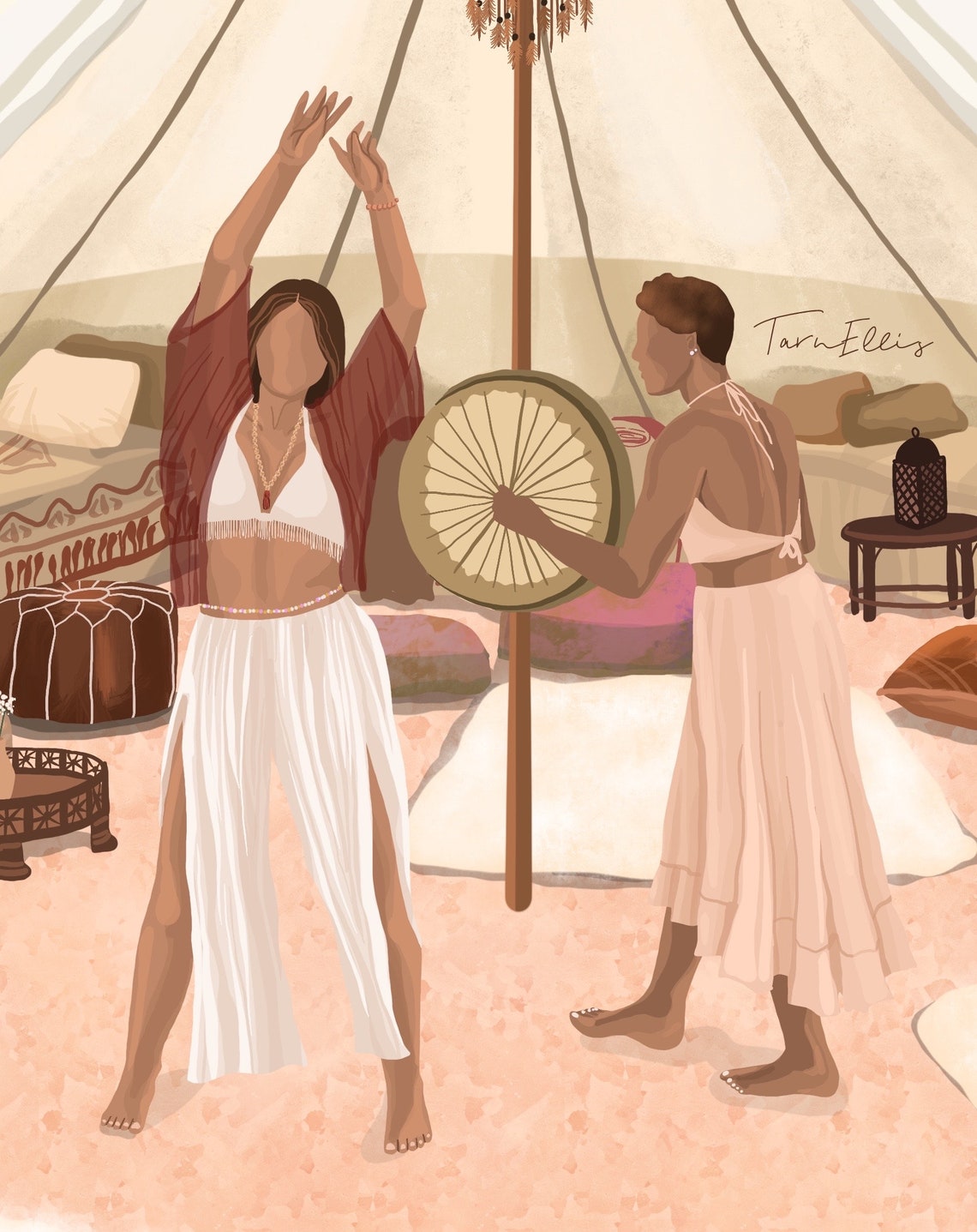 Teepee Tent Sound Healing Dance Drum Boho Ceremony Night Poster - Image 3