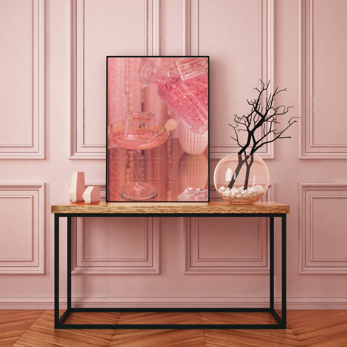 Retro Salut Cheers Art Print Preppy Bar Cart Art Decor Trendy Bar Art Aesthetic Girly Bar Cart Art Cocktail Art Retro Bar Wall Art - Image 2