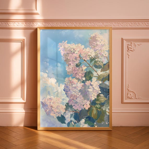 Blooming Pastel Hydrangeas Dreamscape Art Print