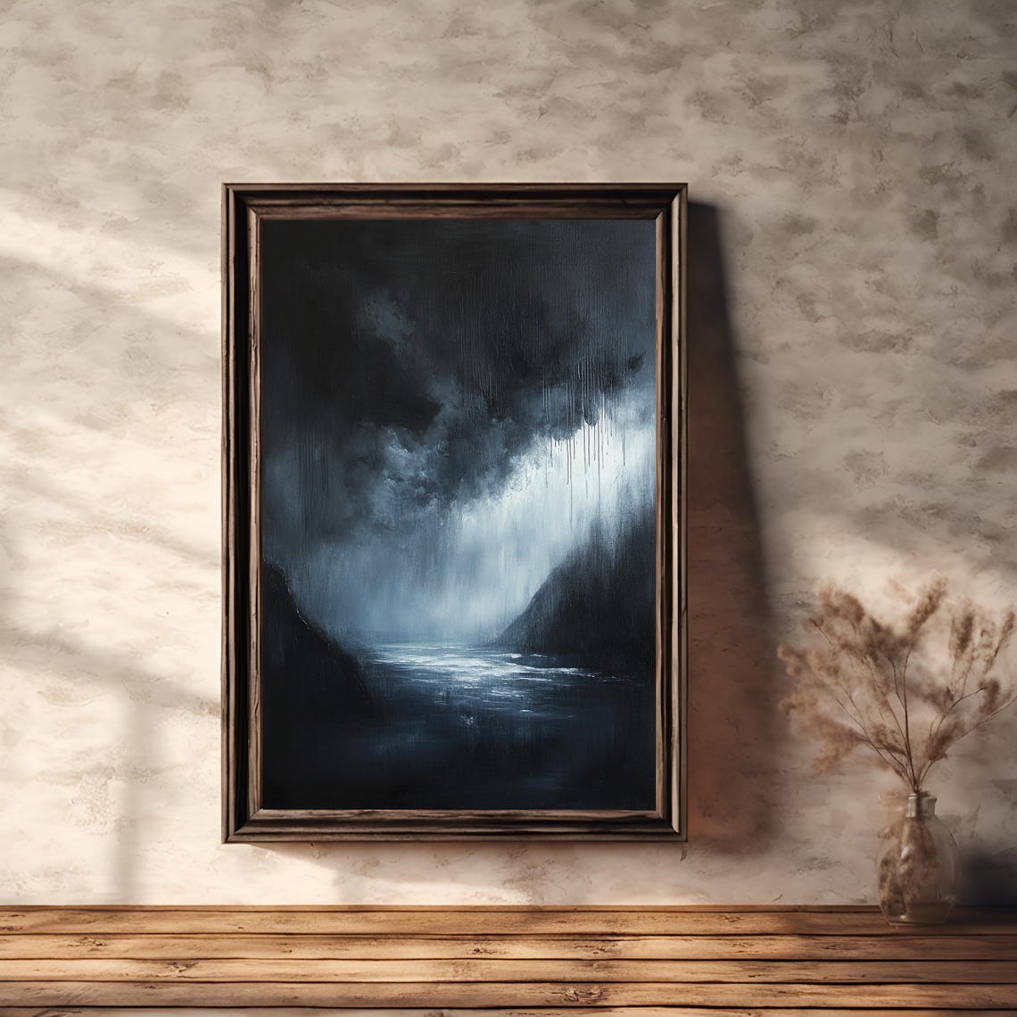 Stormy Ocean Waves Under Dark Rain Clouds Moody Seascape Poster - Image 2