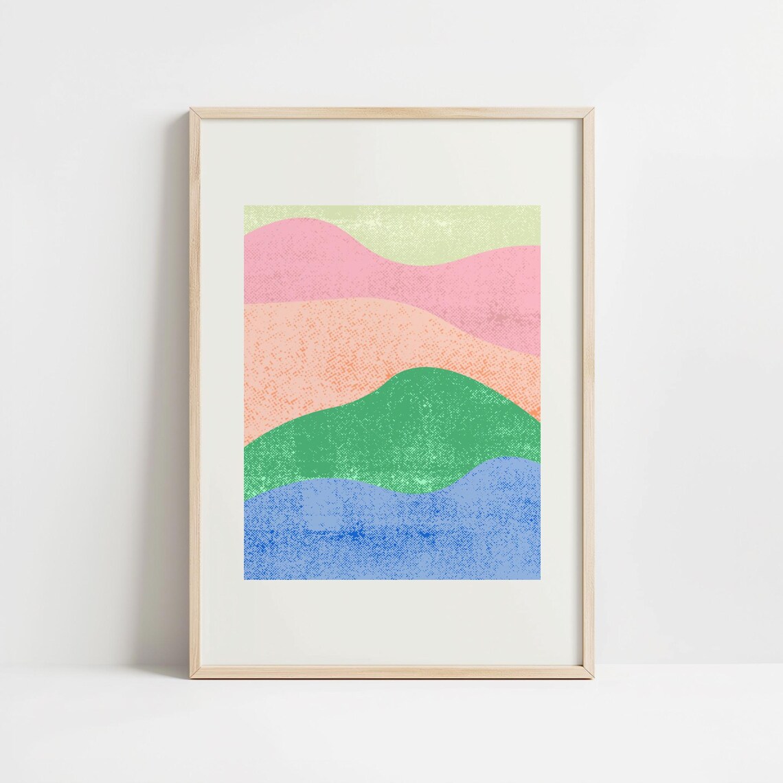 Monochromatic Mountain Landscape Portrait Abstract Mountains Wall Art Poster Minimalist Wall Decor Print
