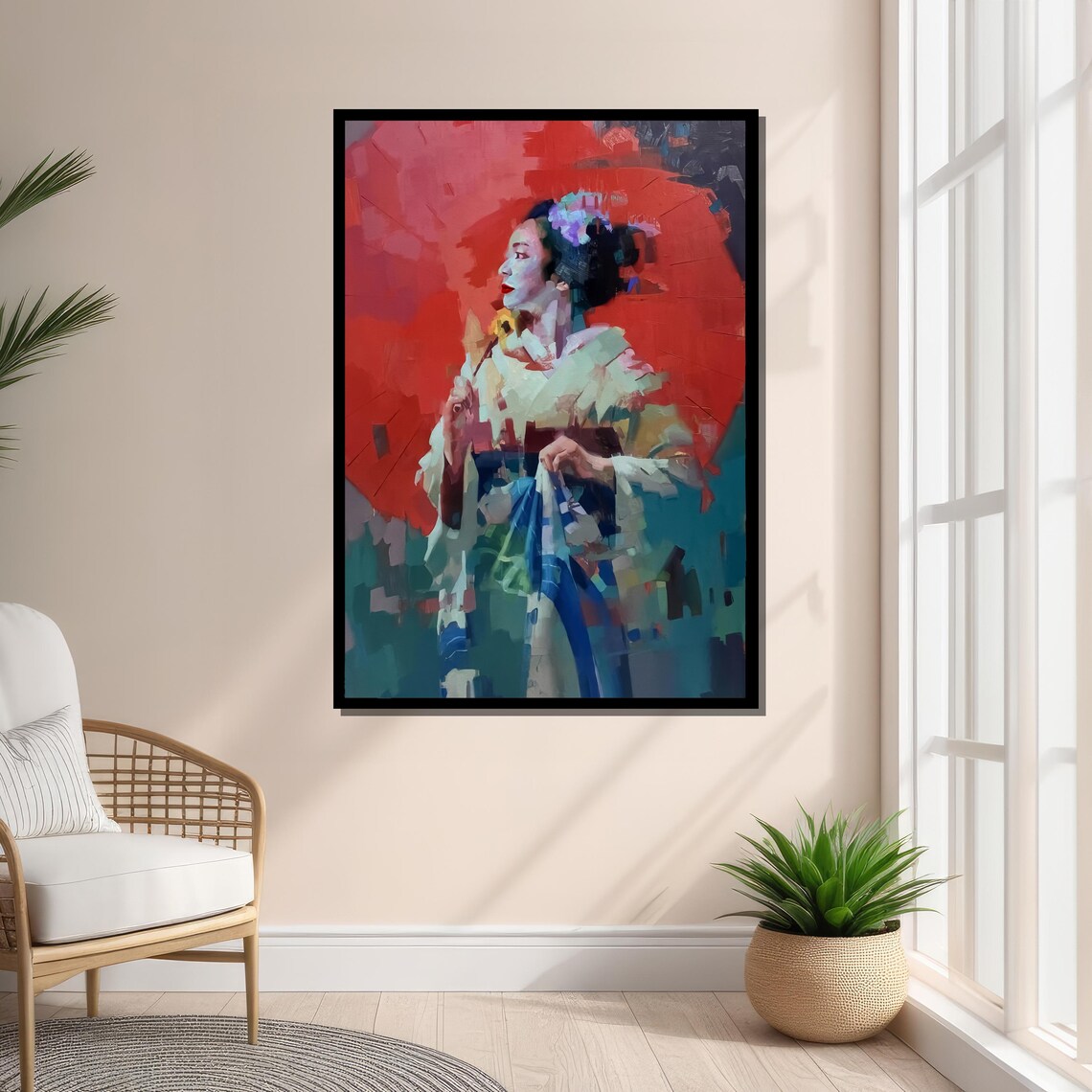 Impressionist Maiko Geisha Painting, Japanese Art - Image 5