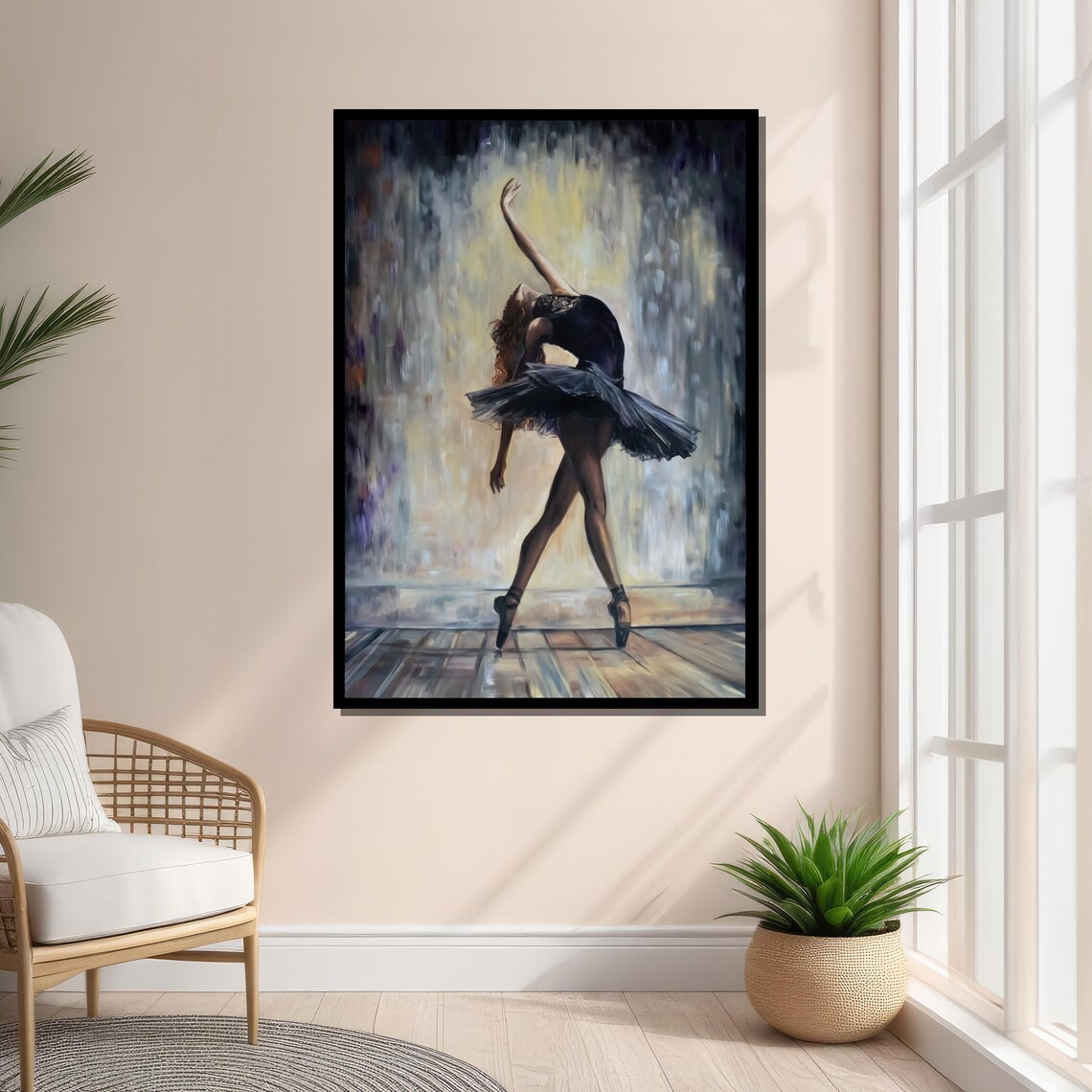 Elegant Ballerina Art Print, Graceful Ballet Dancer - Image 3