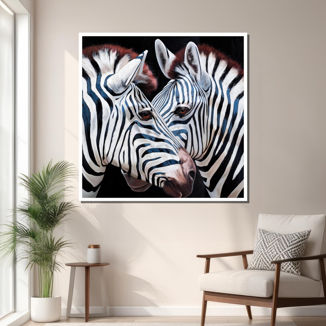 Zebra Close Up Art Print, Realistic Wildlife Decor - Image 3