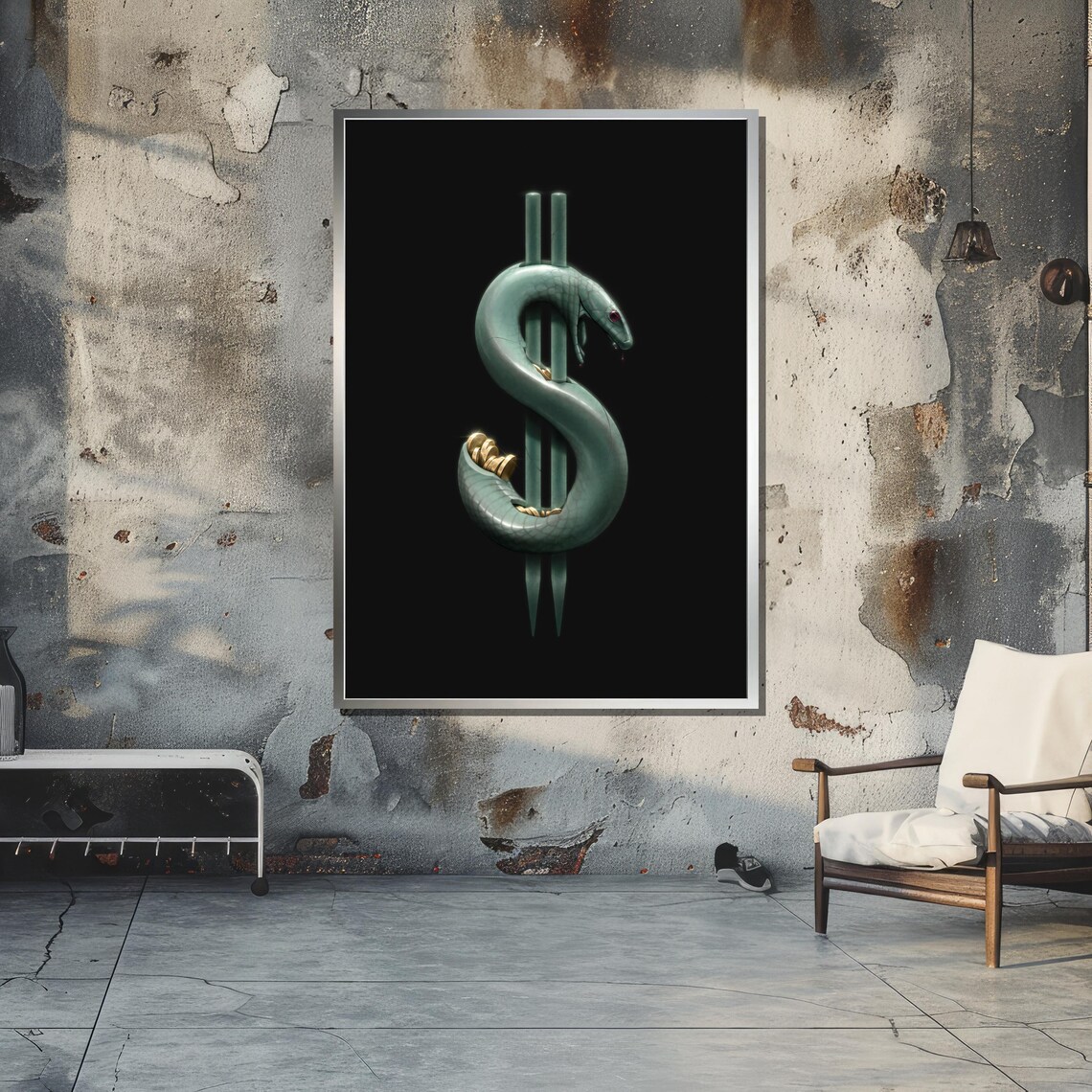 Serpent Wrapped Around Dollar Symbol, Wealth And Power - Image 5