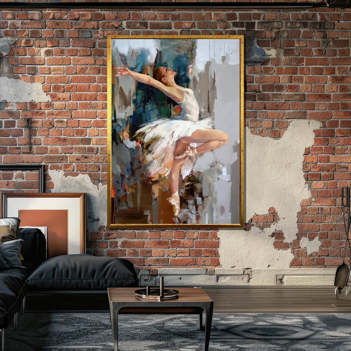 Elegant Ballerina Art Print, Abstract Background - Image 6