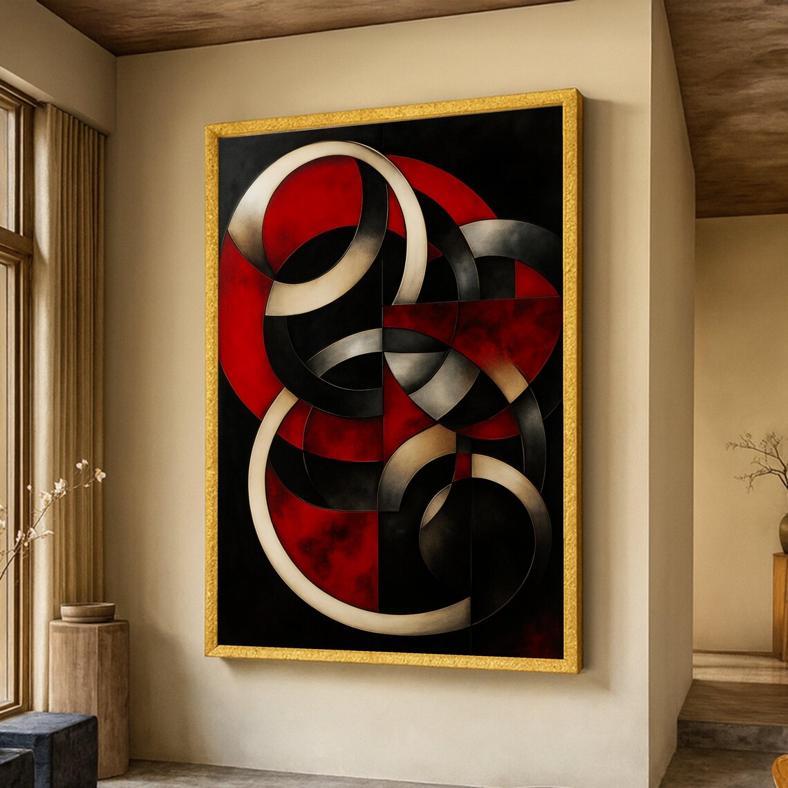 Modern Abstract Circles, Geometric Wall Art Print