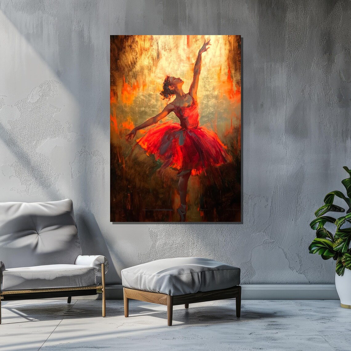 Passionate Ballerina In Red Tutu, Dance Art Print - Image 4