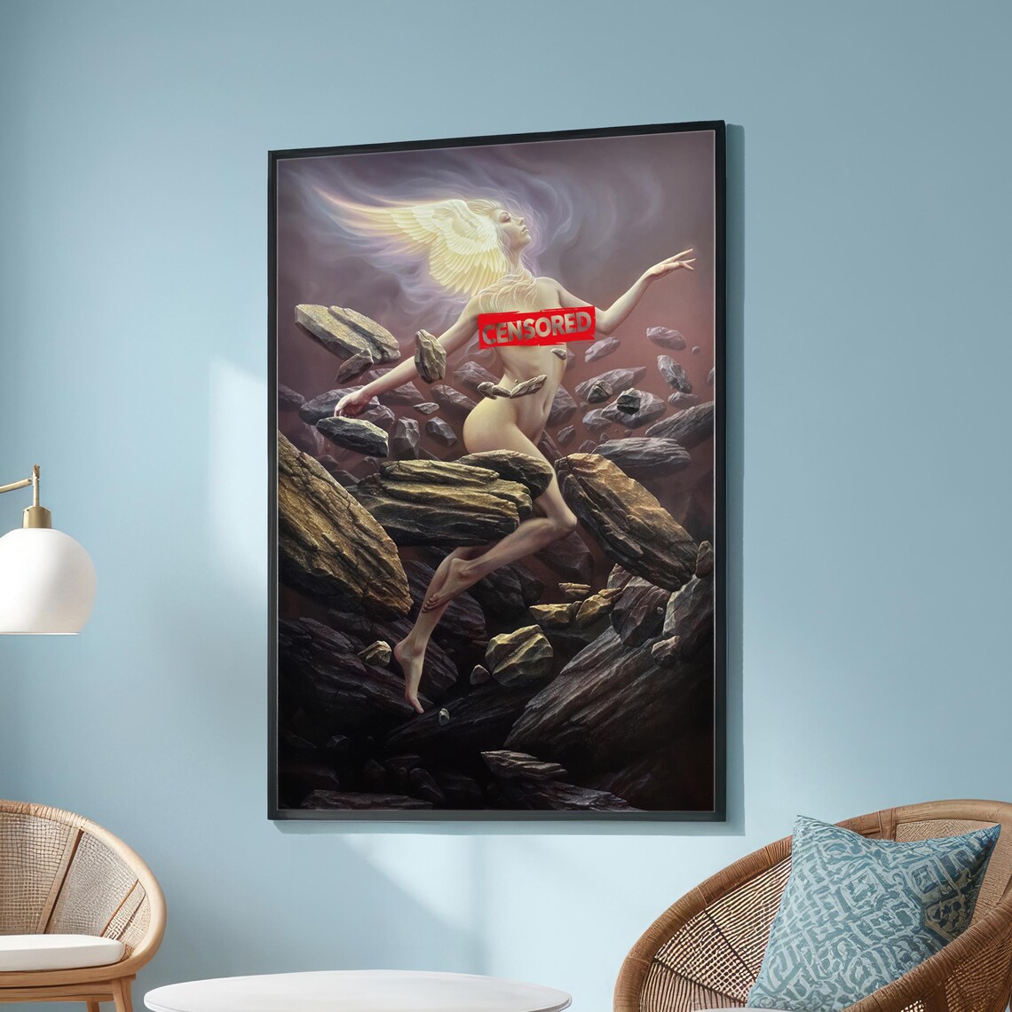 Surreal Angelic Nude, Ethereal Fantasy Wall Art Print