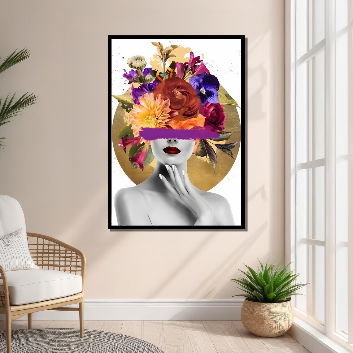 Surreal Floral Woman Abstract Modern Art - Image 4