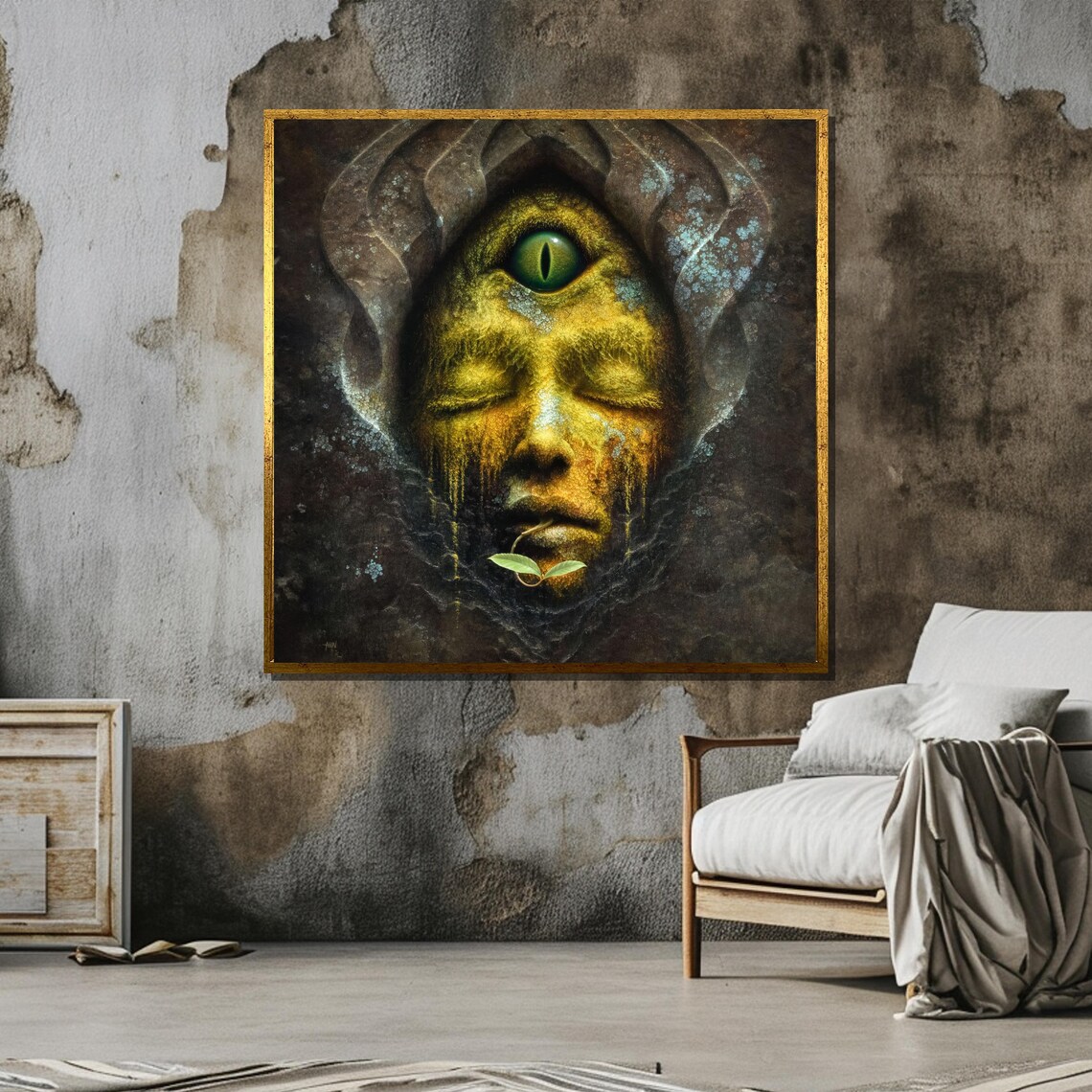 Surreal Face With Third Eye, Mystical Abstract Art - Image 6