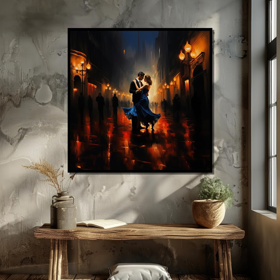 Romantic Night Dance, Elegant Couple City Scene - Image 6