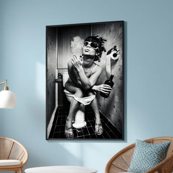 Rebellious Woman Satirical Photography Black And White Modern Humor Bold Lifestyle Print